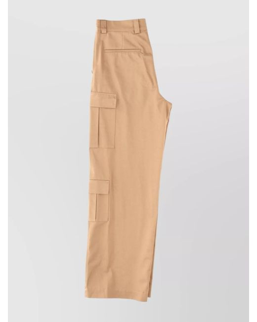 MSGM Natural Cotton Oversized Cargo Trousers for men