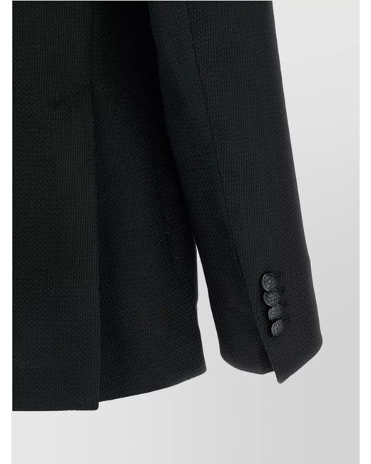 Tagliatore Black Virgin Wool Blazer for men