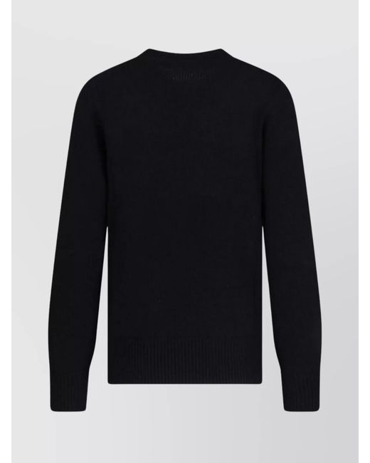 Burberry Black Ribbed Crewneck Knitwear Graphic Design