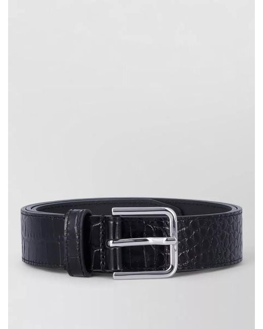 Frankie Shop Gray Patent Leather Croc Embossed Belt