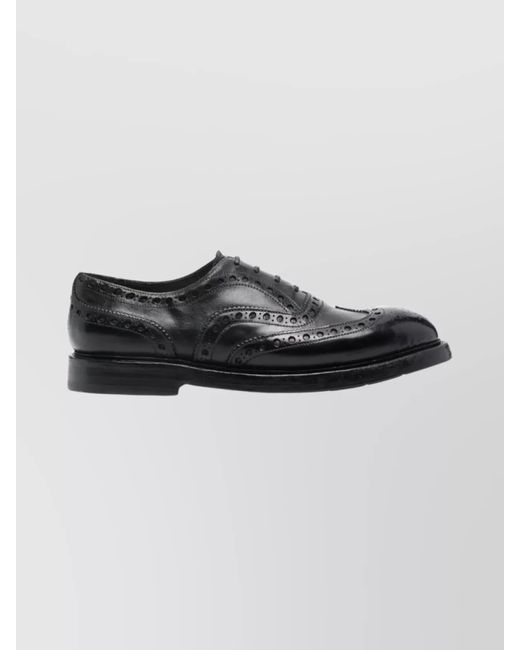 Premiata Black Leather Oxford Shoes for men
