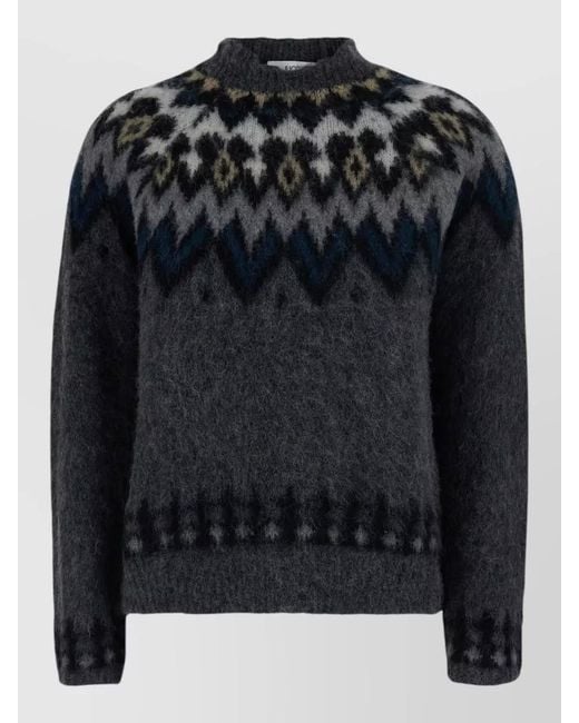Jucca Black Crew Neck Jacquard Knit Long Sleeves