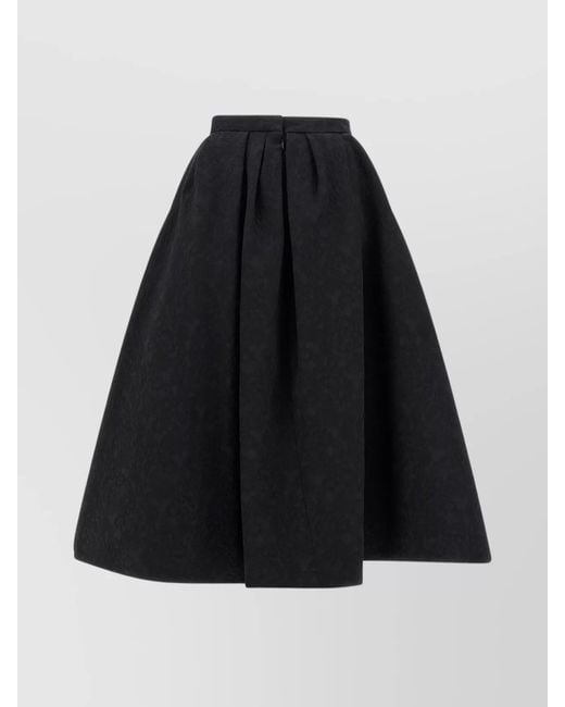 Carolina Herrera Black Cotton A-Line Skirt