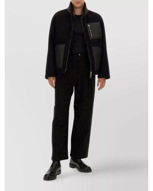 Moschino Black Regular-Fit Straight-Leg Trousers for men