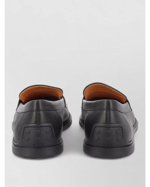 Tod's Gray Leather Loafers Round Toe Penny Strap for men