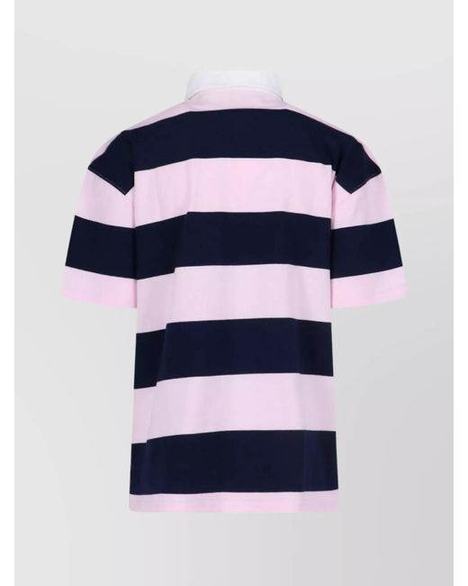 Coperni Blue Striped Short-Sleeve Polo Shirt