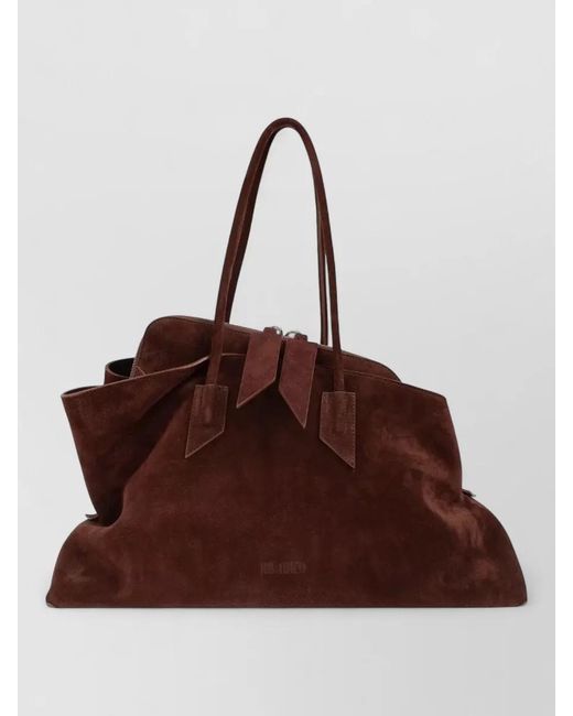 The Attico Brown La Passeggiata Medium Suede Tote Bag