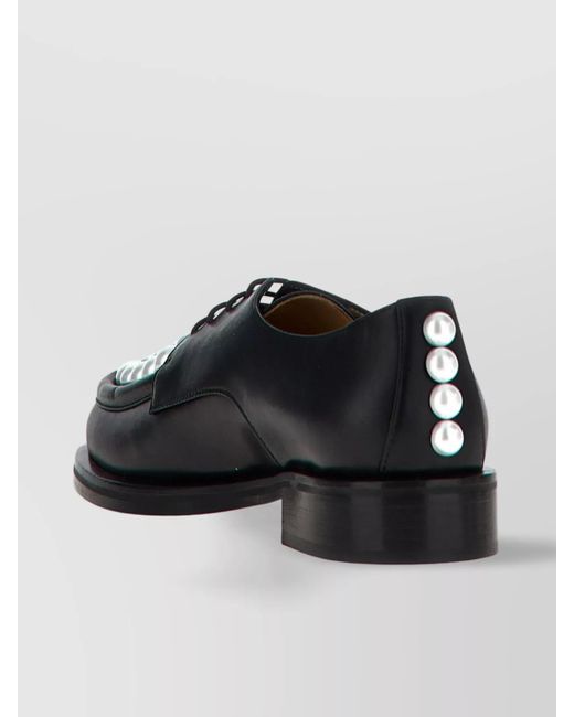 Mach & Mach Black Leather Lace-Up Shoes