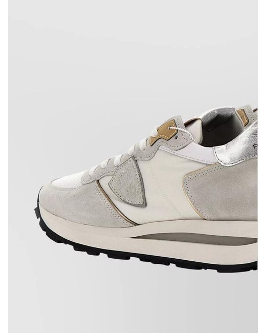 Philippe Model White Leather Low-Top Sneakers