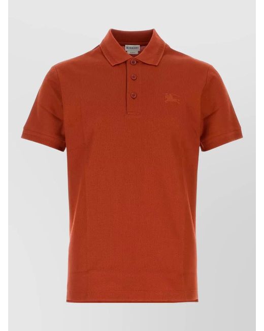 Burberry Orange Piqué Polo Shirt for men