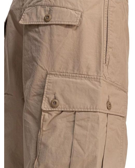 Beams Plus Brown Mil Cargo Pants Belt Loop Design for men