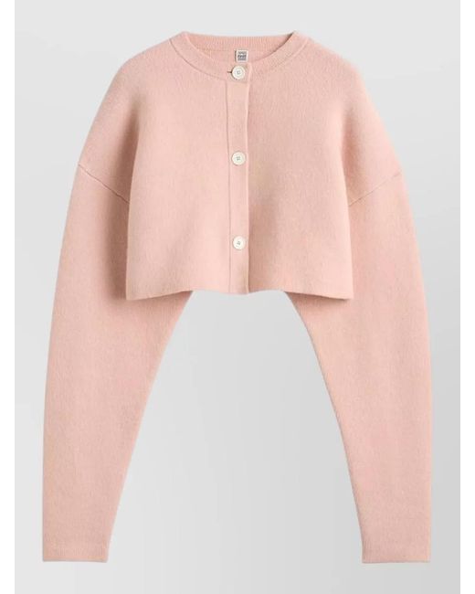 Totême Pink Cropped Cardigan