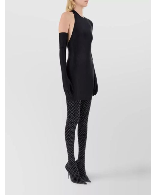 Balenciaga Black One-Shoulder Cutout Mini Dress