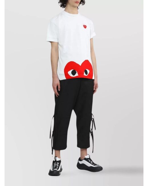 Comme des Garçons White Cotton T Shirt Crew Neck Heart