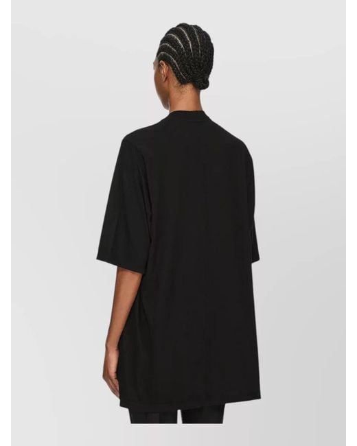 Rick Owens Black Crew Neck Regular Fit Plain Top