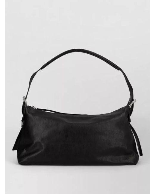 Lemaire Black Belted Baguette Leather Clutch Bag