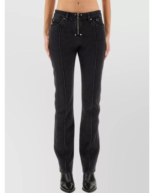 Isabel Marant Blue Five-Pocket Trousers With Belt Loops And Contrast Stitching