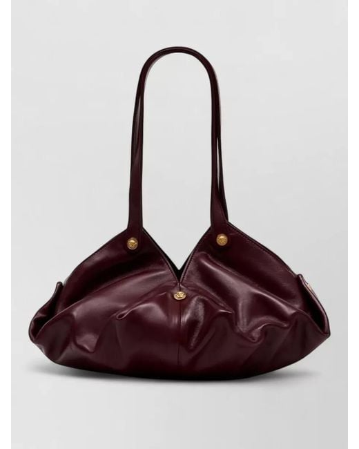 Versace Purple La Medusa Leather Shoulder Bag