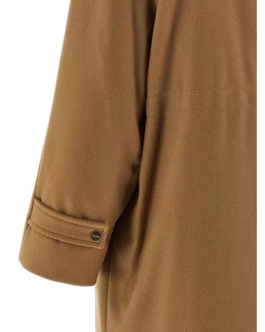 Max Mara Natural Alcade Parka Hooded Long Coat Raglan