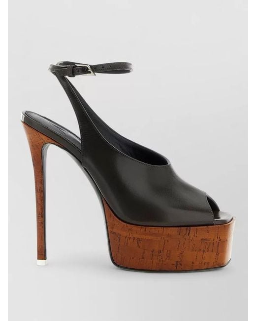 The Attico Black Ornella Sandals Peep Toe Platform Sole