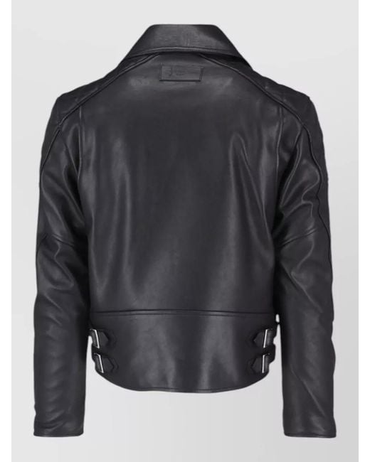 Givenchy Black Coat Notched Lapels Side Pockets Adjustable Straps for men