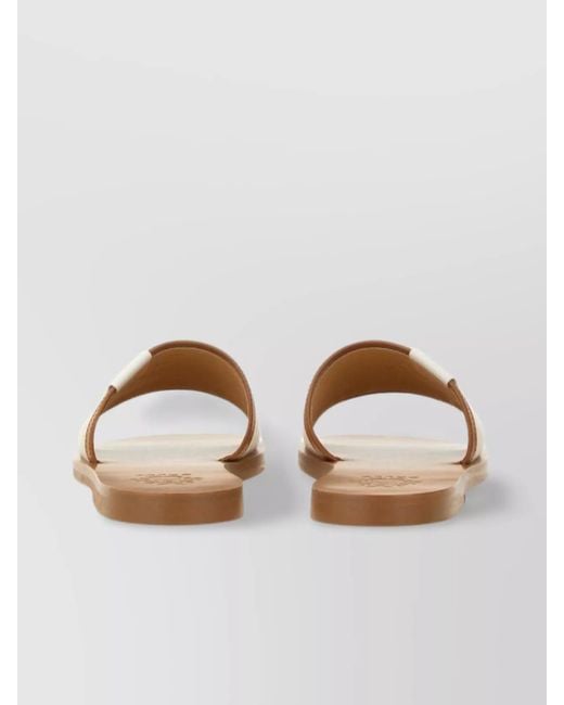 Bally White Leather Slide Sandals