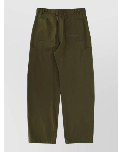 Givenchy Green Couture Seam Tailored Cargo Pocket Pants for men