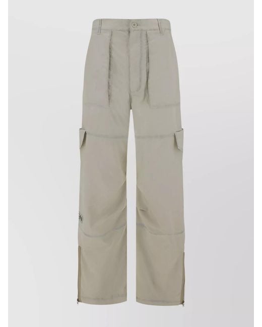 Acne Gray Adjustable Hem Cargo Pants Contrast Stitching for men
