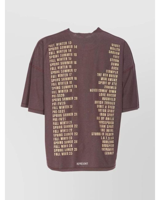 Represent Purple Organic Cotton And Hemp Printed Short-Sleeve T-Shirt for men