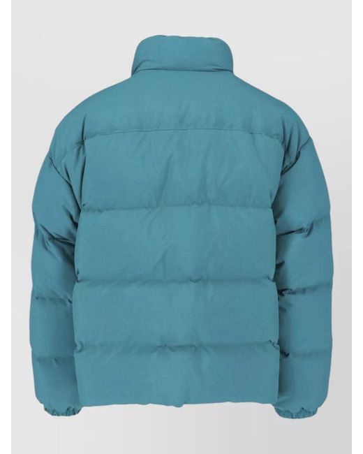 Jil Sander Blue Padded Coat High Collar Elasticated Cuffs for men