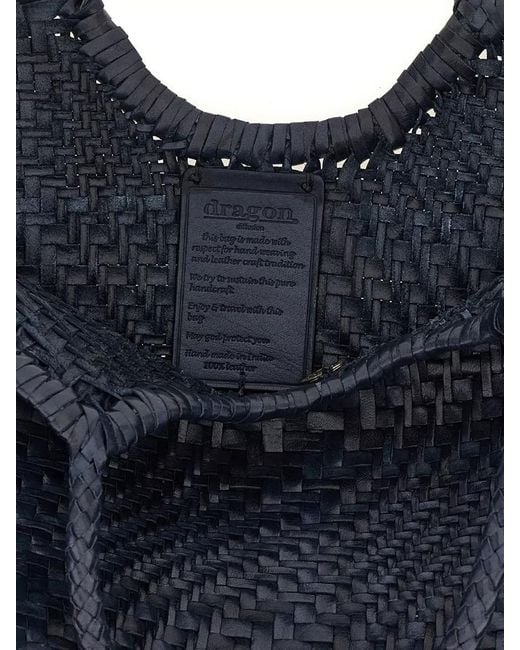 Dragon Diffusion Blue Nantucket Big Leather Tote Bag