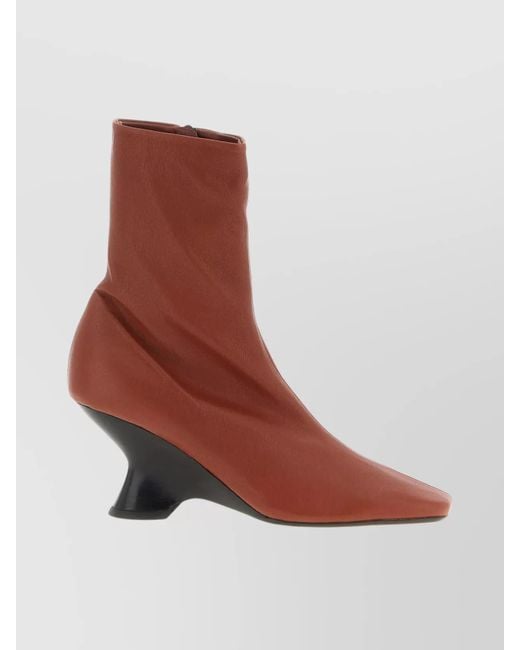 Dries Van Noten Brown Leather Ankle Boots