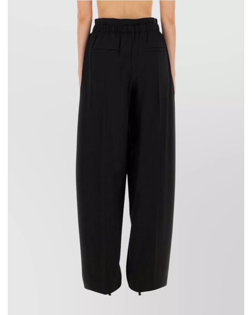 Sportmax Black Virgin Wool Wide-Leg Trousers