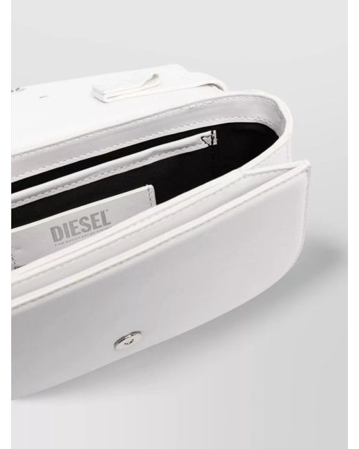 DIESEL White 1Dr Leather Shoulder Bag