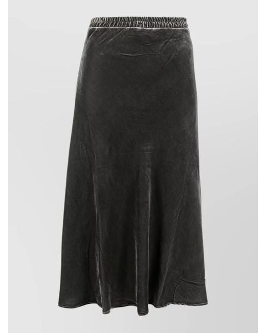 Gold Hawk Black High Waist Velvet Maxi Skirt