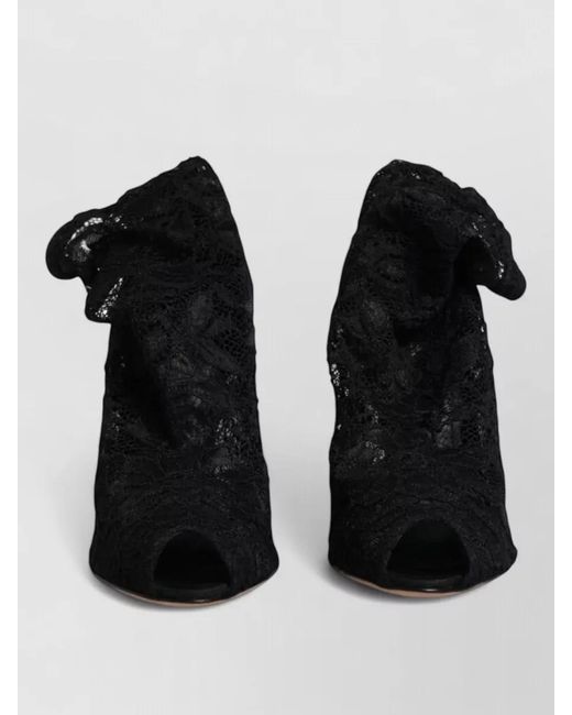Dolce & Gabbana Black Lace Peep-Toe Pumps