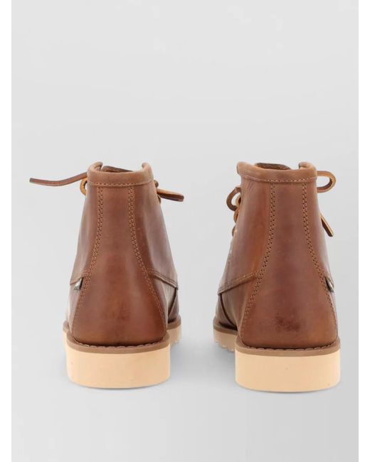Sebago Brown Lace Up Shoes Ankle Height Round Toe for men