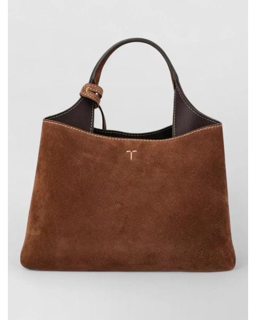 Tod's Brown Shoulder Bag Small Zip Top Handle