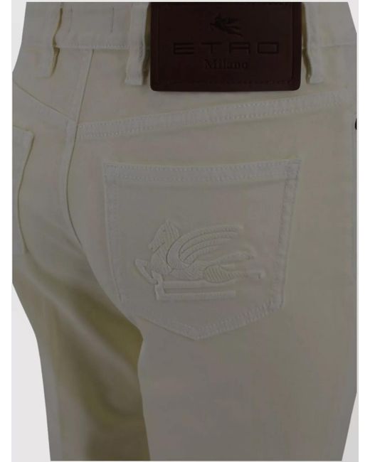 Etro Multicolor Cotton Mid-Rise Straight-Leg Trousers