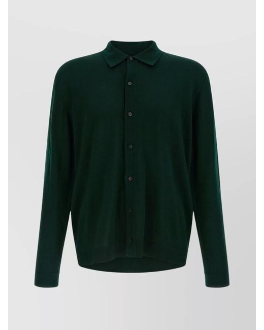 Roberto Collina Green Merino Wool Cardigan for men