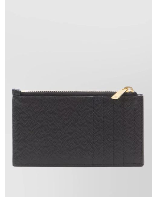 Saint Laurent Gray Leather Cardholder