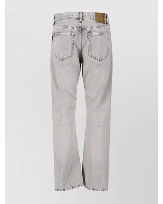 Haikure Gray Cotton Slim-Fit Straight-Leg Jeans for men