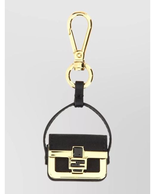 Fendi White Miniature Bag Charm Keyring Attachment