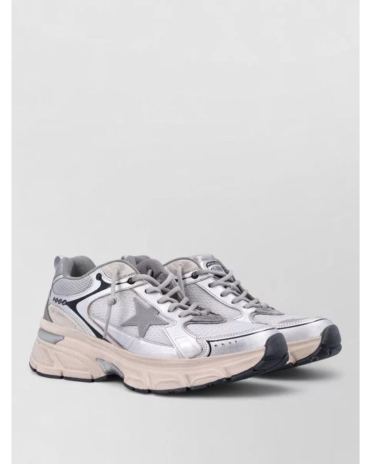 Golden Goose Deluxe Brand Metallic Leather And Mesh Low-Top Sneakers for men