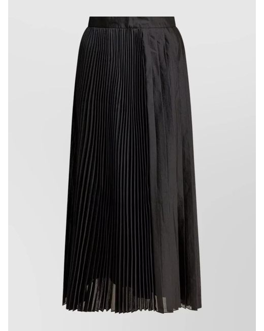 Sandbeige Black Pleated Skirt