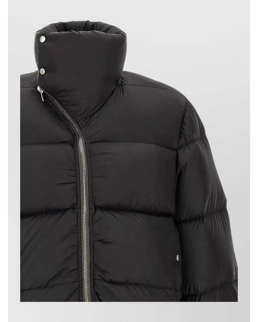Rick Owens Black Turtle Down Cropped Jacket High Collar for men