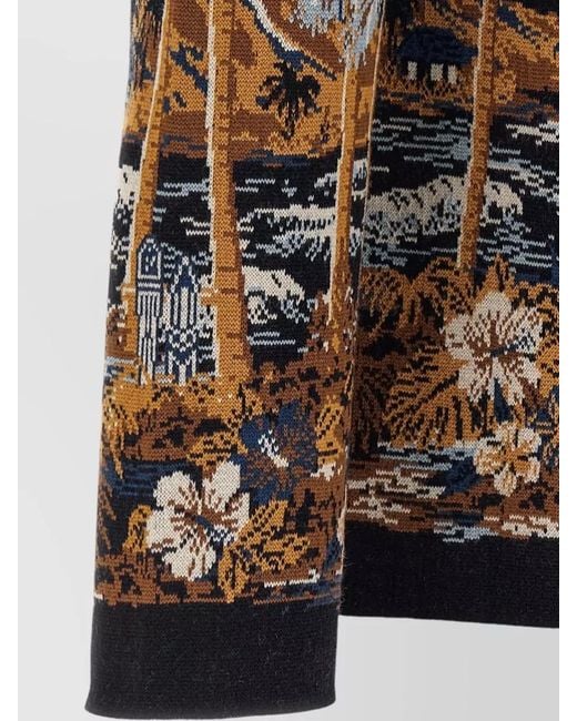 Alanui Black Diamond Head Tropical Knit Overshirt for men
