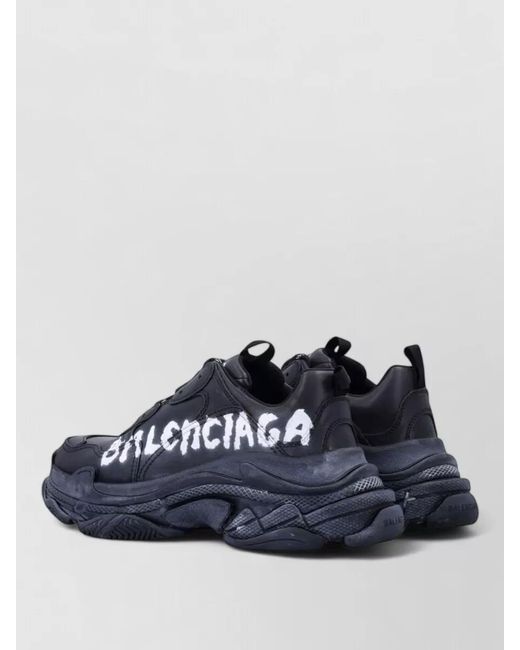 Balenciaga Blue Triple S Logo Sneakers Chunky Sole for men