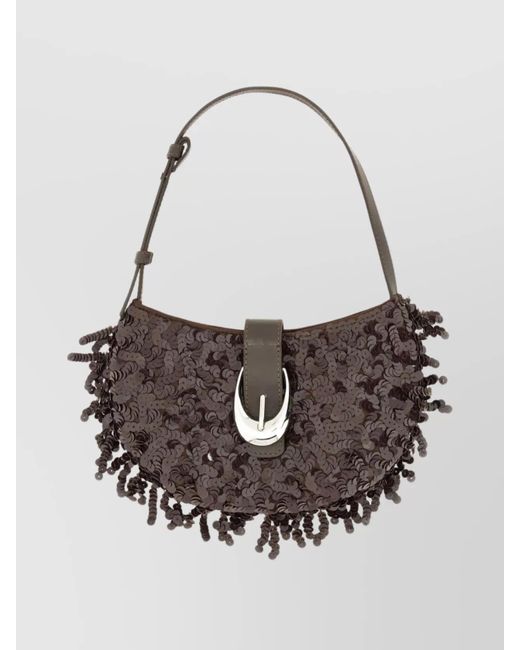 Staud White Na Beaded Shoulder Bag