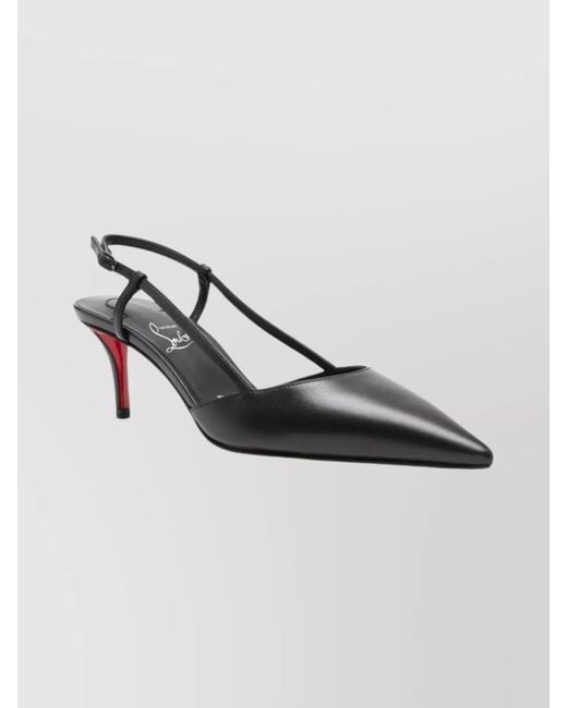 Christian Louboutin Metallic Pointed Toe Sling Back Stiletto Pumps